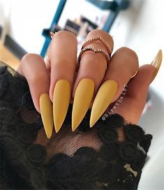Yellow Stiletto Nail Designs