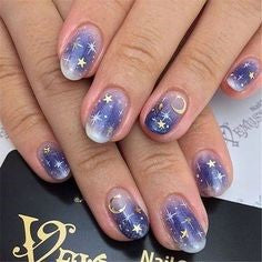 Moon and Star Nail Design