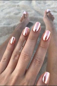 Pink Metallic Nail Designs