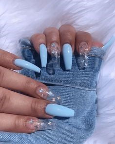 Blue stiletto Nail Design
