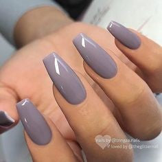 Simple Gray Gel Nail Design