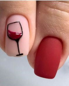 Cute wine glass nails