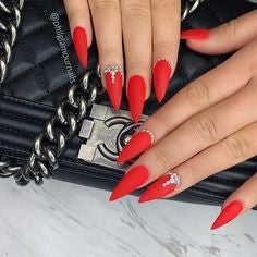 Red stiletto Nails