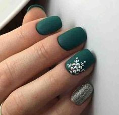 Matte Flower Winter Nail Designs