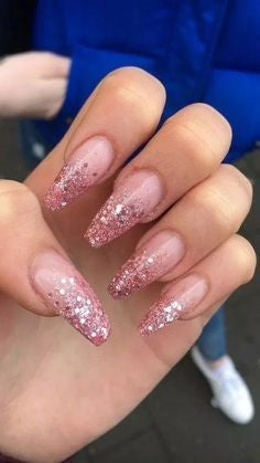 Glitter Pink Nail Design