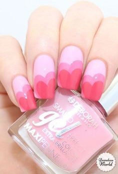 Ombre Pink Nail Design for Valentine's Day