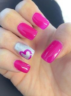 Light Pink Nail Design for Valentine's Day