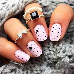 Pink Spot Nail Design for Valentine's Day