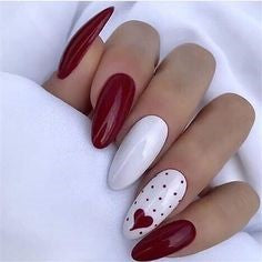 Oval Nail Design for Valentine's Day