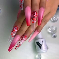 Sequins Nail Design for Valentine's Day
