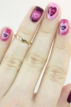 Pixel love Nail Design for Valentine's Day
