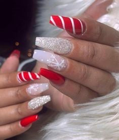 Christmas Coffin Nail Design