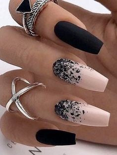 Newest Nail Designs-3 Black nude nails