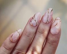 Newest Nail Designs-11 Marble nude nails