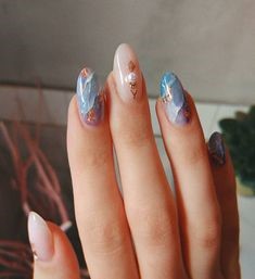 Newest Nail Designs-14 Blue Marble nails