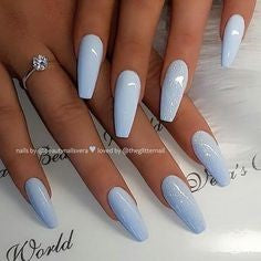 Newest Nail Designs-21 Gel Blue coffin nails