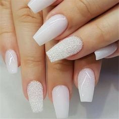 Newest Nail Designs-26 White coffin nails