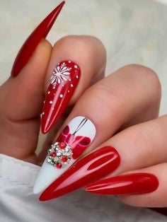 Newest Nail Designs-36 Winter stiletto nails