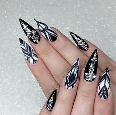 Newest Nail Designs-39 Aztec stiletto nails