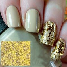 Newest Nail Designs-52 Gold stripe 3D sticker nails