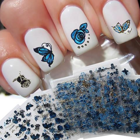 Newest Nail Designs-53 3D leaf Butterfly sticker nails