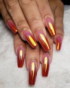 Newest Nail Designs-59 Flame Metallic nails