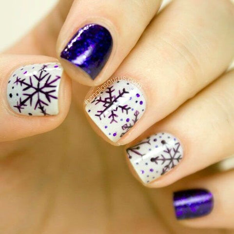 Purple Gradient Flower False Nail Almond Long Press on Nails for Nail Art  24pcs | eBay