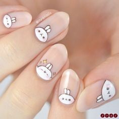 Cute rabbit Easter Nail Design