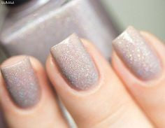 Gray Glitter Square Acrylic Nail Design