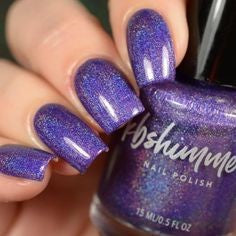 Purple Holographic Nail Design