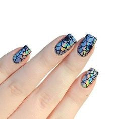 Spider Web Holographic Nail Design