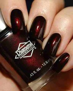 Dark Red Valentine’s Nail Art Idea