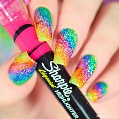 cute holographic nails