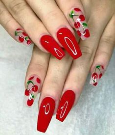  Rose Red Nail Design