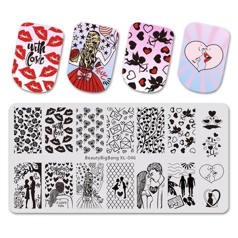 With love nail stamping