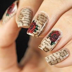 Flower letter nail design