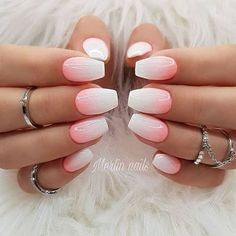 coral ombre nail design