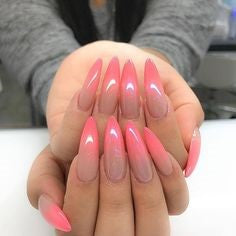 coral and red ombre nail design