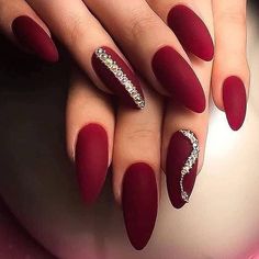 Almond Red Nail Design