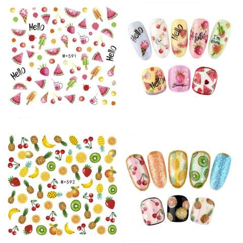 3D Summer Series Fruit Series Nail Art Stickers For Manicure