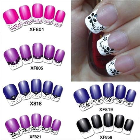 3D Flower France Nail Art Stickers Tips For Manicure