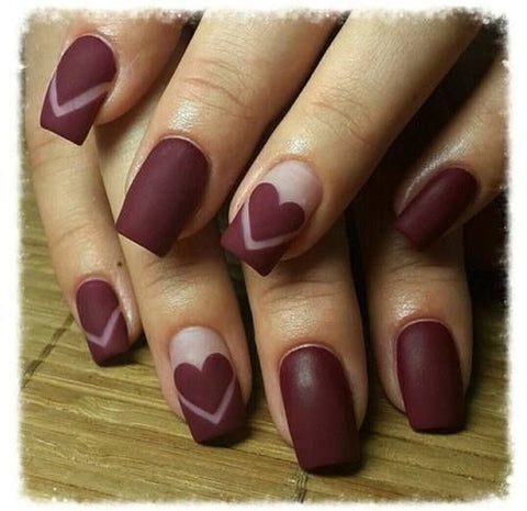 Muted Red Nail Design