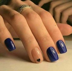 Blue Nail Polish Designs-6 Valentine's Day nails