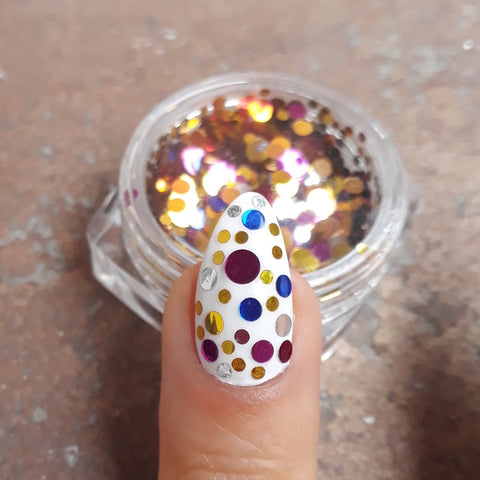 Yellow Purple Nail Glitter Paillette