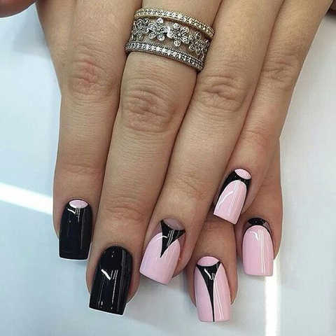 Featured image of post Black And White French Nail Designs / Black and white french nails with silver metallic strips for effect.