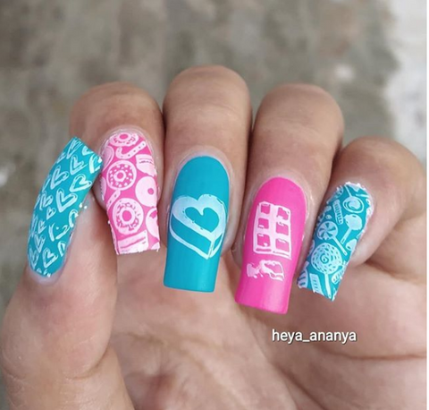 Latest summer stamping nail art design collection