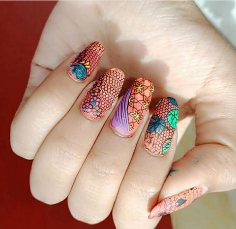 Latest summer stamping nail art design collection