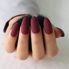 Burgundy Matte Nail Design