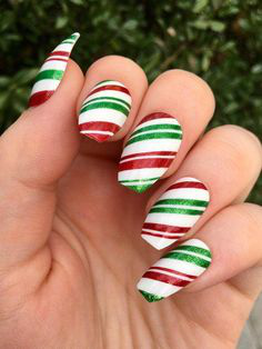 Christmas Nails-6 3-color nails