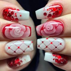 Rose Valentine’s Nail Art Idea